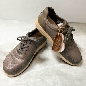 Birkenstock Metallic Gray Leather Sneakers, NWT